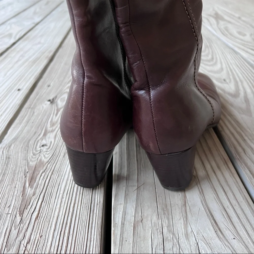 Ecco brown tall boots low heel 38 7.5 - Picture 4 of 9